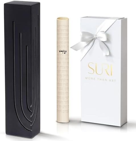 SURI Modern Concrete Mezuzah with Scroll and Shin