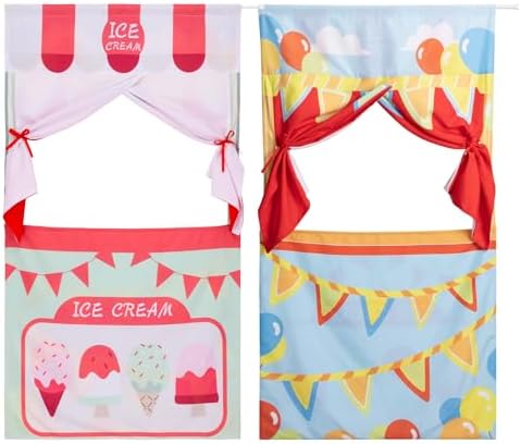 Navaris Double Sided Doorway Puppet Theater Curtain with Rod