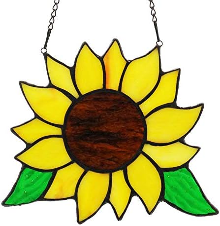Stained Glass Sunflower Window Hanging Decor