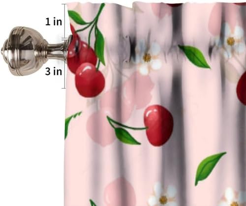 Red Cherry Fruit Kitchen Valance Curtains 54x18 Inch 1 Panel