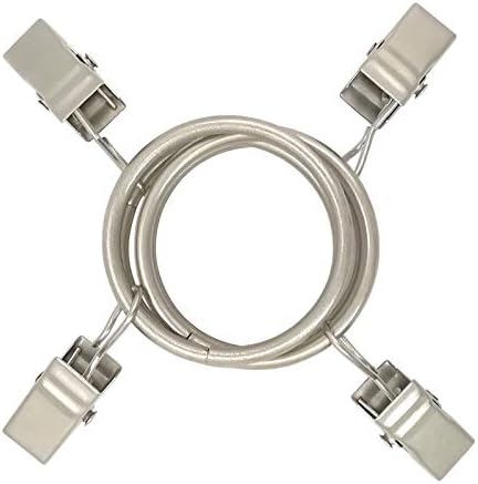 40 Pack Curtain Rings with Clips Matte Silver 126 in ID