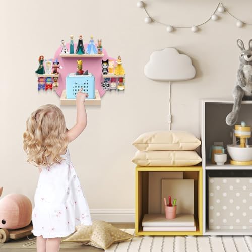 Taladad Magnetic Floating Shelf for Toniebox and Tonie Figures Pink