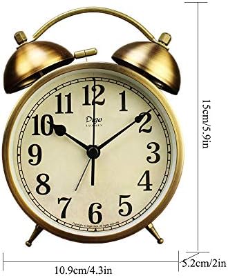 Maxspace Metal Golden Table Clock with Loud Alarm