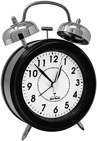 Sonnet Twin Bell Alarm Clock with Blue Backlight