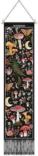 Tegeme Vintage Mushroom Wall Tapestry 52x13 Inch