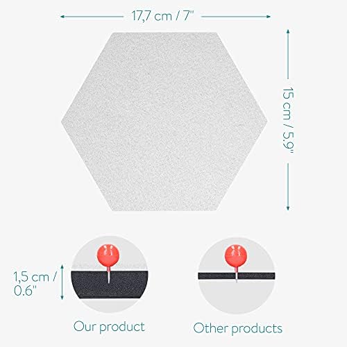 Navaris Hex Felt Bulletin Board Set of 6