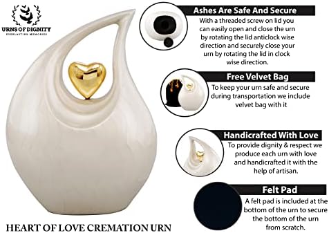 Heart of Love Cremation Urn for Human Ashes