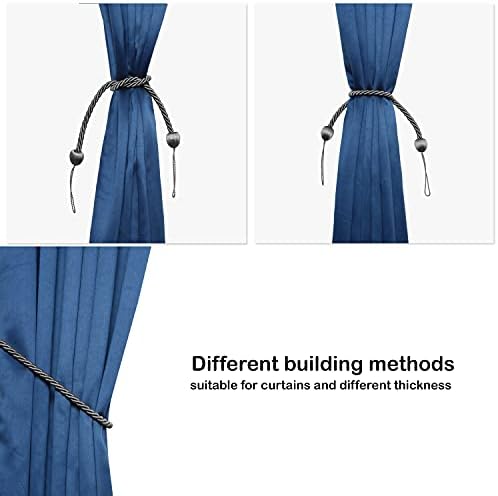 2 Pack Charcoal Polyester Curtain Tiebacks