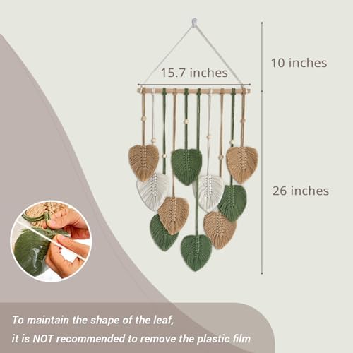 TUDRUKU Macrame Leaf Wall Hanging Tapestry