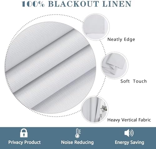 Chyhomenyc 2 Panels Blackout Curtain Liners with 13 Rings