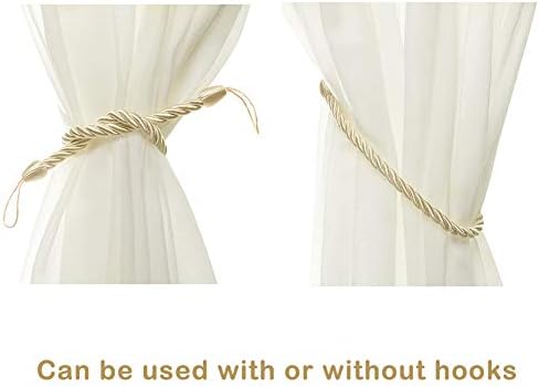 BEL AVENIR Curtain Tiebacks with 2 Metal Hooks 2 Pack