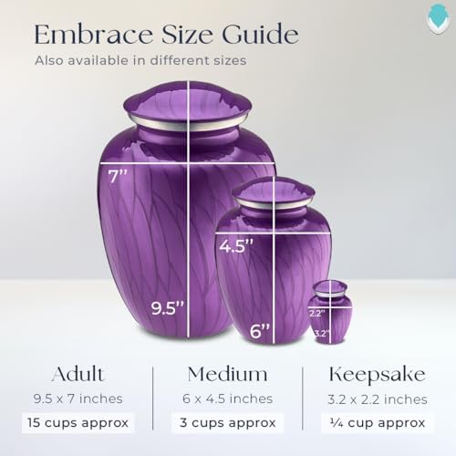 GetUrns - Adult Cremation Urn 200 Lbs Pearl Purple