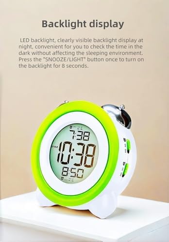 Super Loud Alarm Clock with Twin Bell and Backlight Display