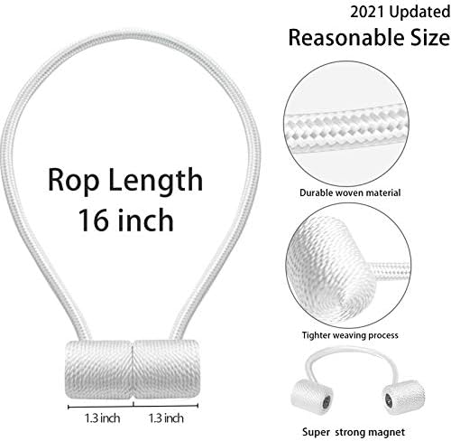 XDerlin Magnetic Curtain Holdbacks White Holdback Clips
