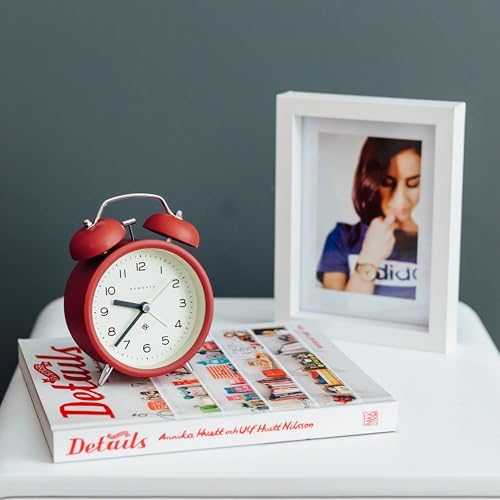 NEWGATE Charlie Bell Echo Alarm Clock Red Modern Retro Design