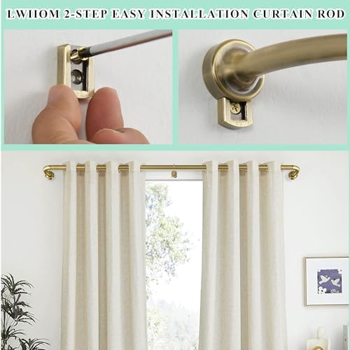 Antique Bronze Curtain Rod - 28-56 Inch Adjustable with 1 Inch Diameter Discs