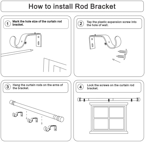 Byondeth Adjustable Curtain Rod 1 Inch Diameter