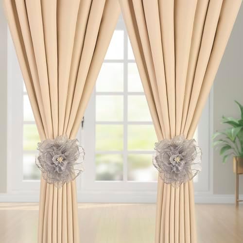 SUQ I OME Pearl Beaded Magnetic Curtain Tiebacks 1 Pair