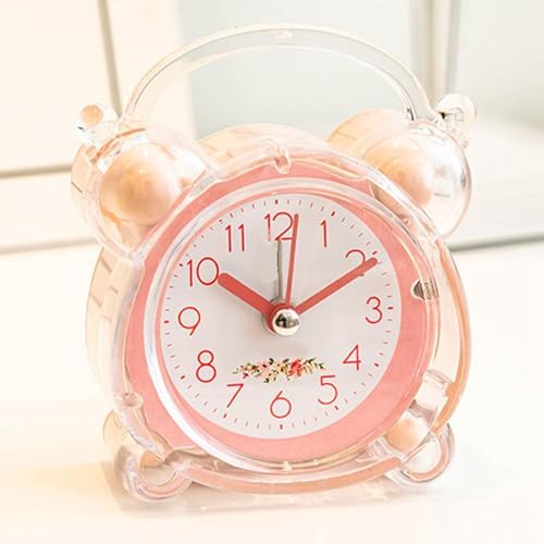 Loud Alarm Clock for Heavy Sleepers Pink ABS Kids Wall Clock