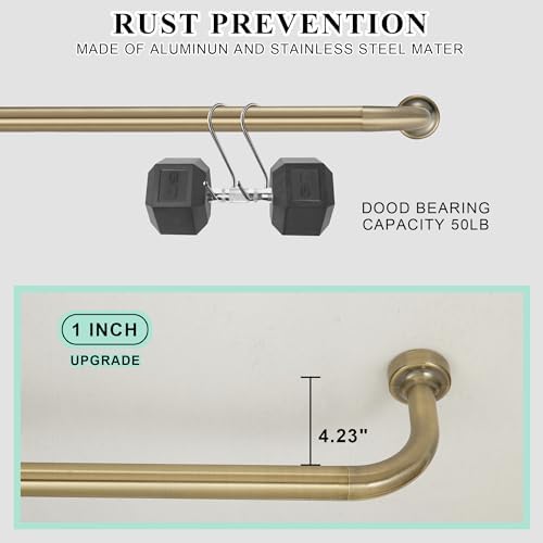 Antique Bronze Curtain Rod - 28-56 Inch Adjustable with 1 Inch Diameter Discs