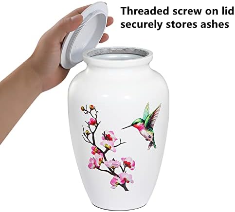 Hummingbird Cremation Urn Large White