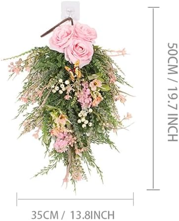 20 Inch Artificial Teardrop Wreath for Home Decor