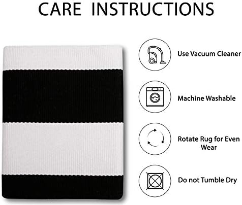 IOHOUZE Black White Striped Rug - 275 x 43 Front Door Mat