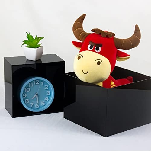 Acrylic Cube Display Boxes Pedestals Black Stackable