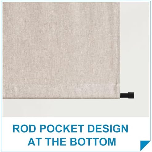 RYB HOME Tricia Room Darkening Curtains Khaki 26x69 Inch