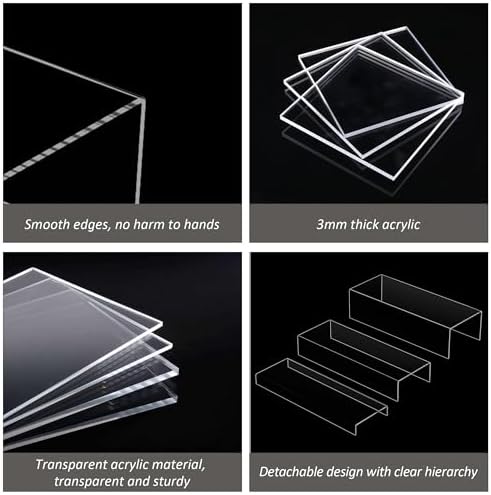 Clear Acrylic Display Risers 3pcs for Collectibles