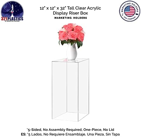 Clear Acrylic Display Cube Pedestal 12x12x32 Inch