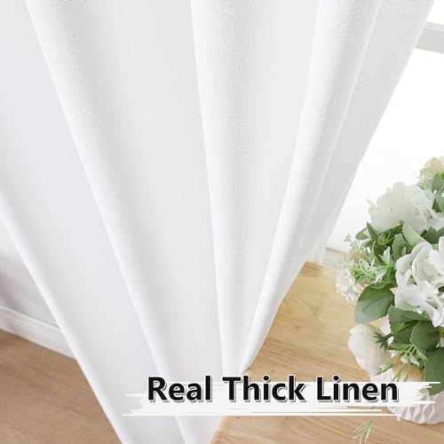 Tollpiz White Linen Valance 54 x 16 Inches Set of 1