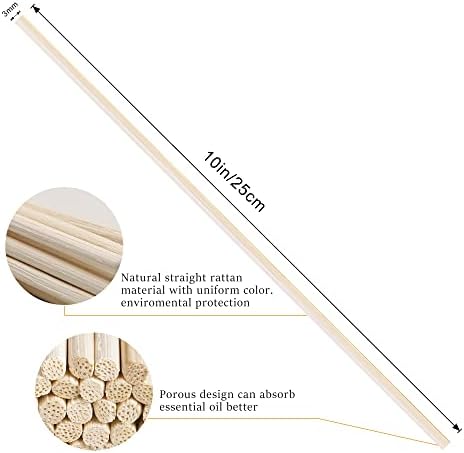 VFULIE 100PCS Reed Diffuser Sticks Natural Rattan