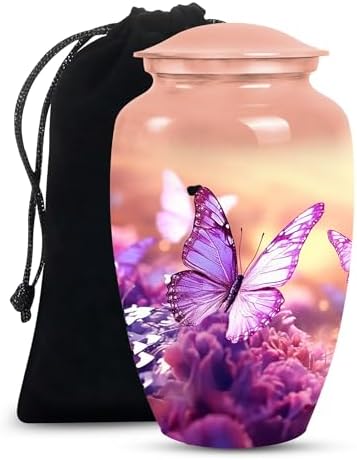 Butterfly Urn for Human Ashes - 10 Inch Cremation Urn with Velvet Bag