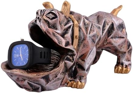 ZainArtistry Cool Dog Statue with Plate Home Decor
