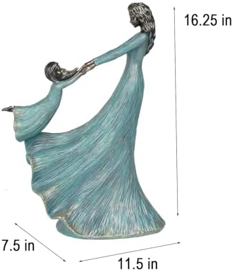 Braxio Mom and Child Playing Figurine - Blue