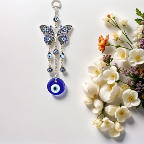Turkish Blue Evil Eye Butterfly Hanging Ornament -003