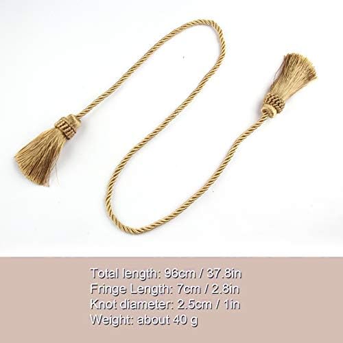 Fenghuangwu Curtain Tiebacks Handmade Gold 2P