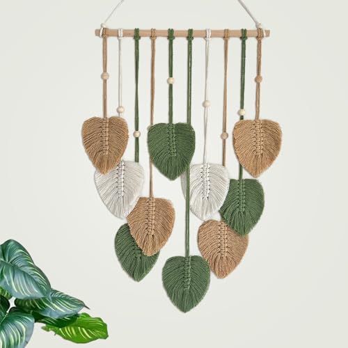 TUDRUKU Macrame Leaf Wall Hanging Tapestry