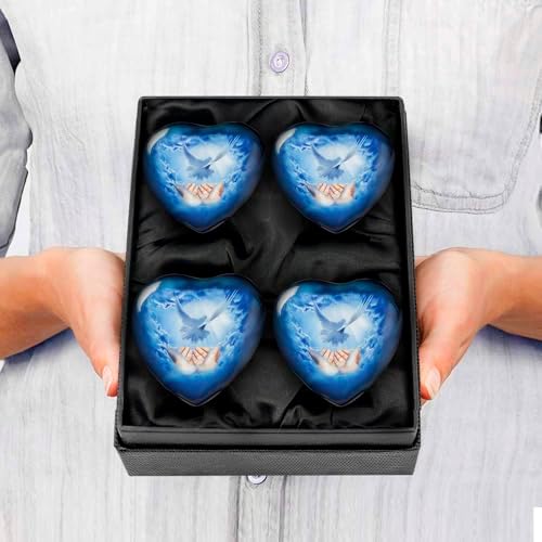 Trupoint Memorials Blue Dove Urn with Stand Set of 4