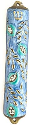 Bless This House Mezuzah Case 4 Inch Blue