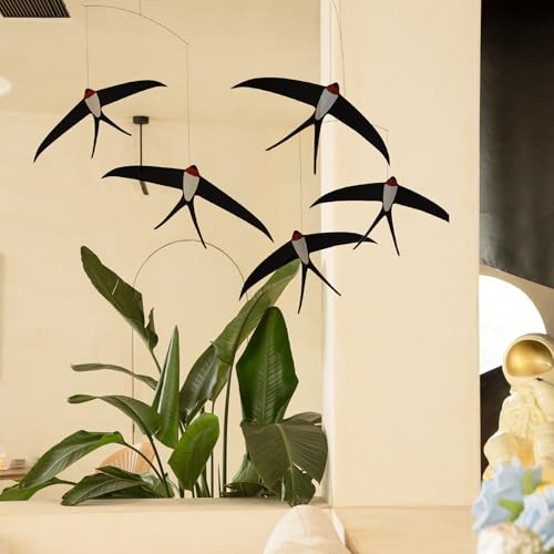 Flying Swallows Hanging Mobile Set of 5