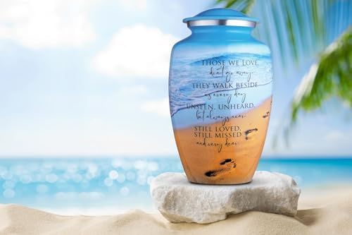 Cremation Urn for Human Ashes - Ocean Blue Large