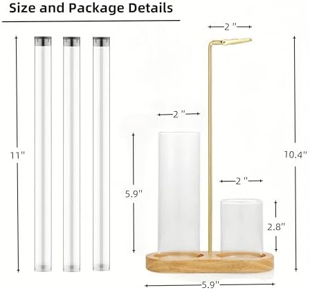 Moocervi Glass Incense Holder with Storage and Ash Catcher