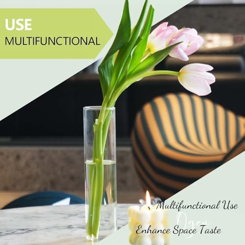 18pcs Clear Glass Vase Cylinder for Centerpieces and Decor