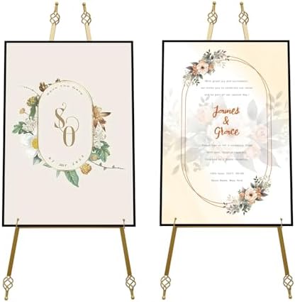 2Pcs Metal Easel Stand with 6 Holes Adjustable Gold Display Stand