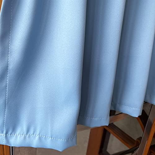 Gxi Blue Kitchen Curtain 2 Panels Rod Pocket Blackout Tiers