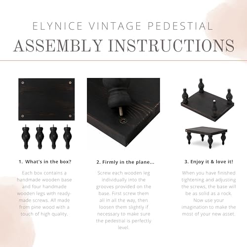 Classic Black Decorative Wood Risers for Farmhouse Display