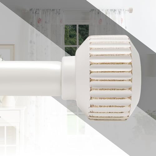 Antique White Curtain Rods 48-84 Inch Heavy Duty Adjustable