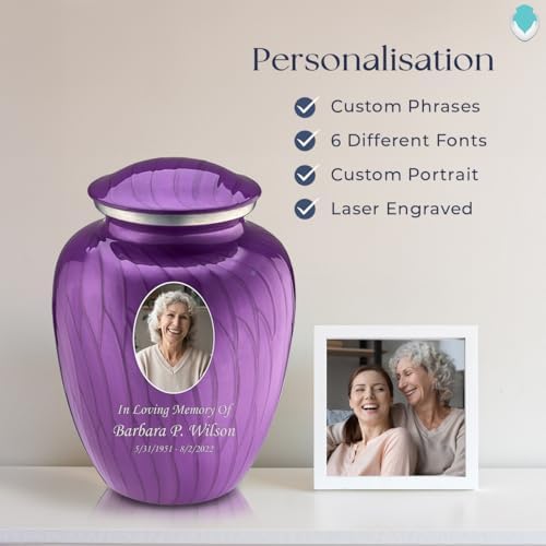GetUrns - Adult Cremation Urn 200 Lbs Pearl Purple